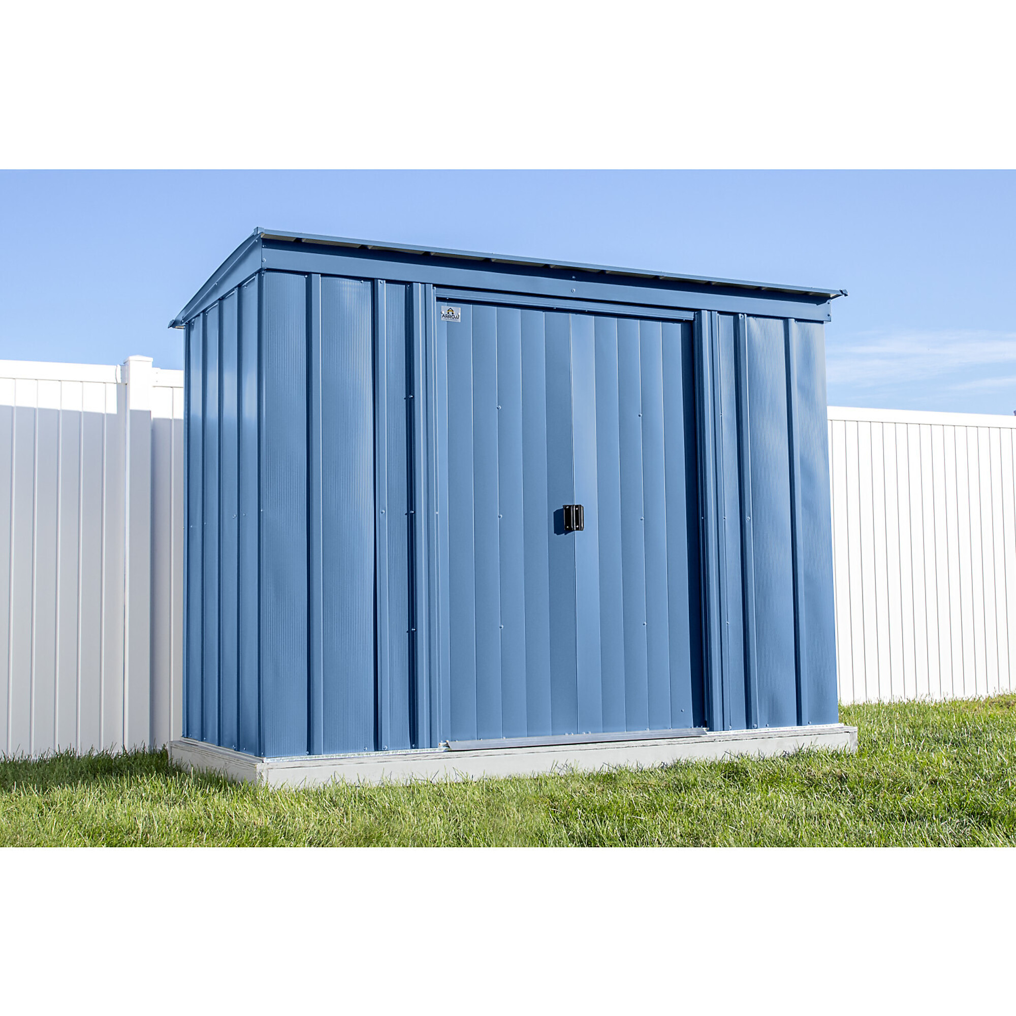 Arrow Storage Products, Classic Steel Shed 8x4 Blue Grey CLP84BG, Length 4 ft, Width 8 ft, Model# CLP84BG